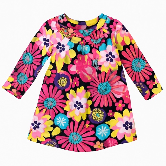 Hanna Andersson Multicolor Floral Long Sleeve Dress - Picture 1 of 4
